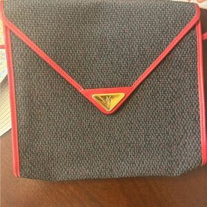 Yves Saint Laurent Gray and Red Handbag perfect condition